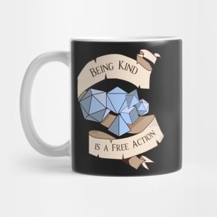 Tabletop RPG - Games Master - Being Kind Is A Free Action - Blue Mug